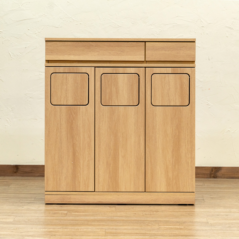 【送料無料】フラップ式ダストボックス 3分別 ゴミ箱 45L 木目調 ブラウン 送料無料】フラップ式ダストボックス 3分別 ゴミ箱 45L 木目調