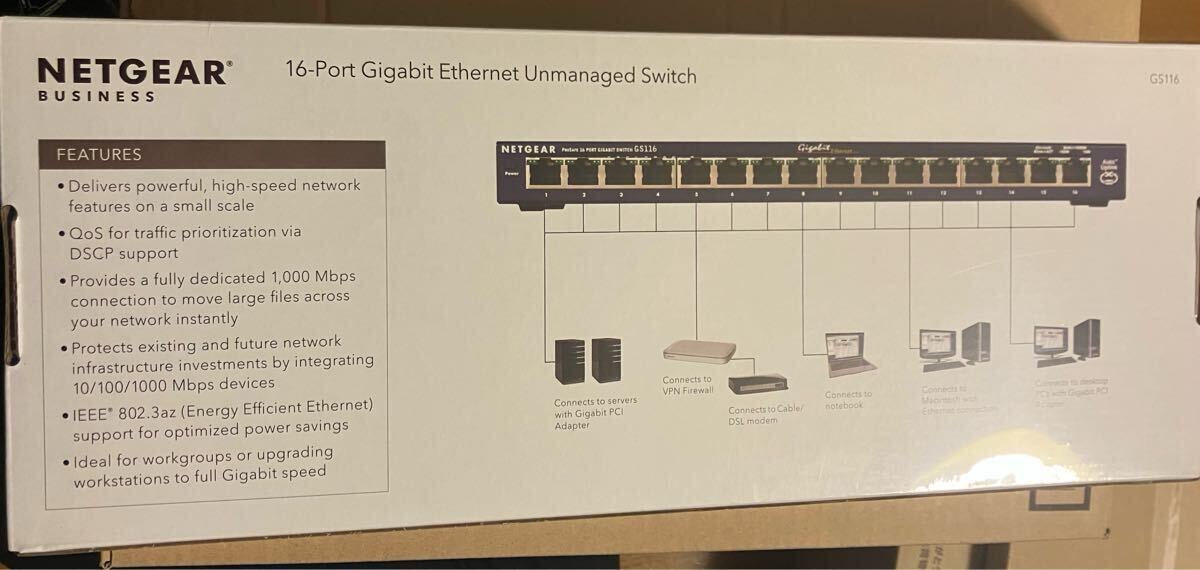 新品】Netgear GS116-200JPS ギガビット16ポート アンマネージ 新品】Netgear GS116-200JPS ギガビット16ポート アンマネージ