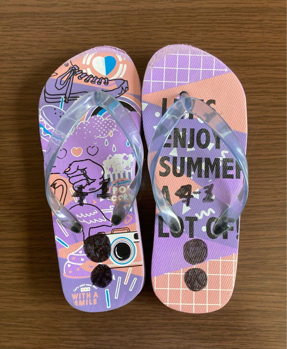 ビーチサンダル　 子供用　紫色　ピンク色_画像1