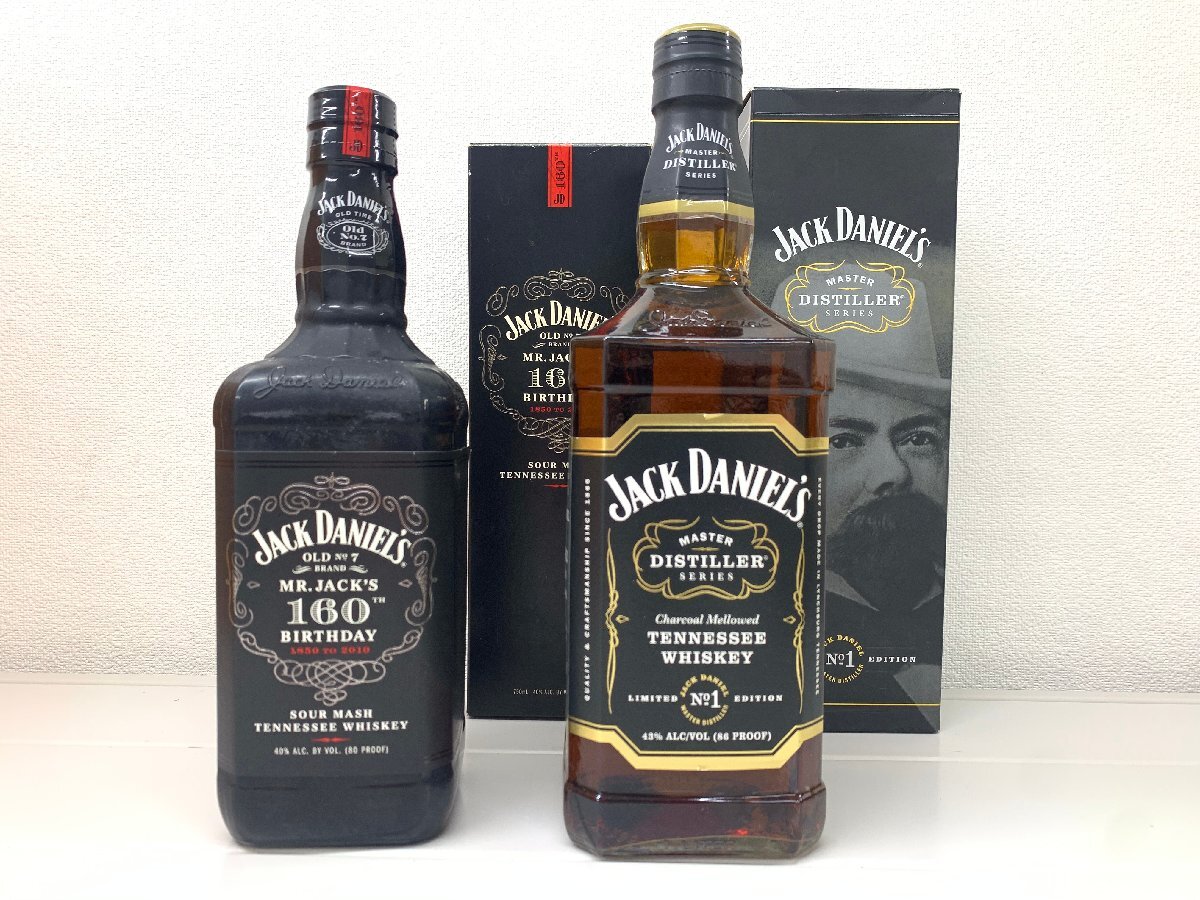 【未開栓】JACK DANIEL'S MASTER DISTILLER 1000ml 43% ＆JACK DANIEL'S 160th BIRTH DAY 750ml 40% 計2本セット