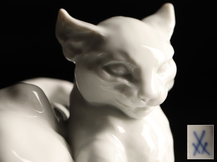 琴》送料無料 MEISSEN マイセン 陶人形 フィギュリン 猫置物 高 琴》送料無料 MEISSEN マイセン 陶人形 フィギュリン 猫置物 高