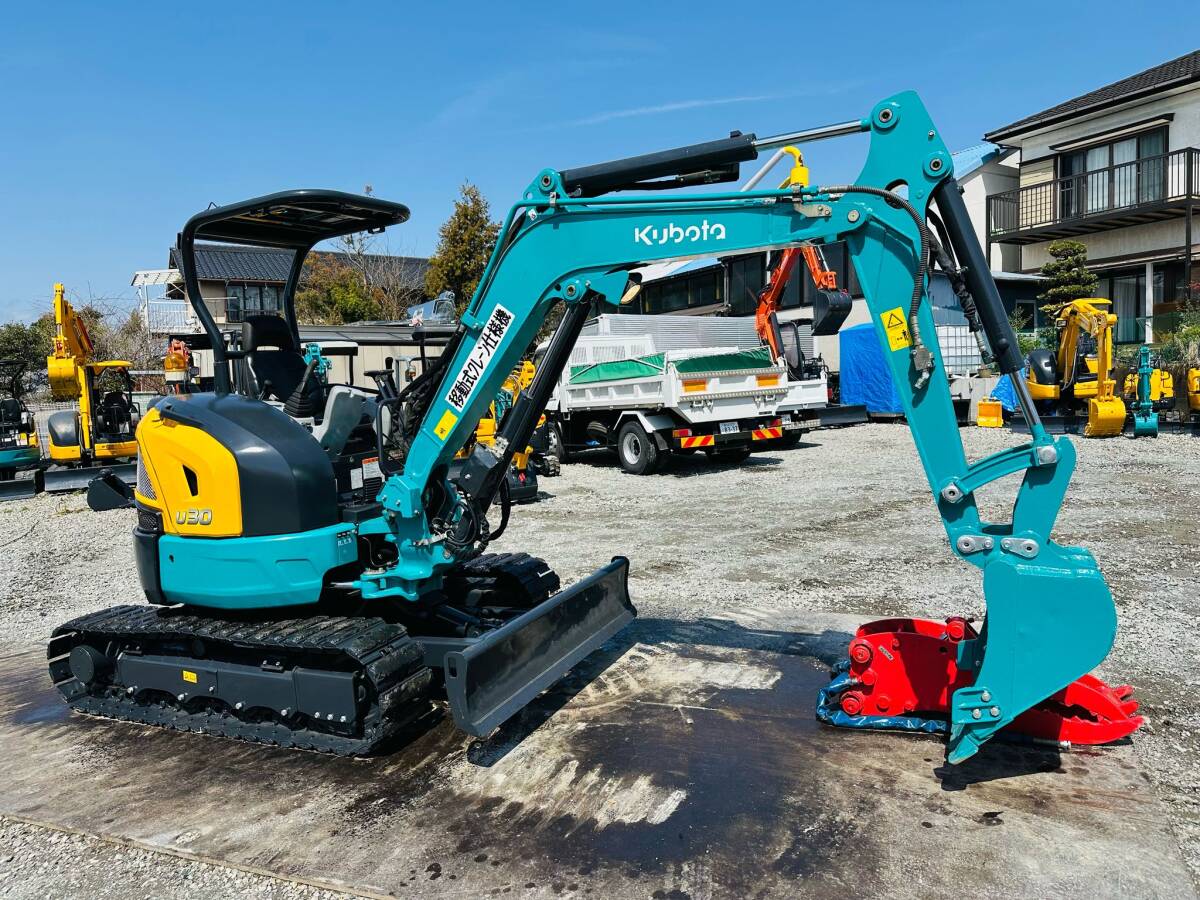  Kubota U-30-6 скоростей *3T Class *4WAY мульти- * кран, гидравлический зажим, брейкер в оба конца трубы имеется * б/у Mini гидравлический экскаватор Mini Yumbo покупка в обмен на старую модель с доплатой OK