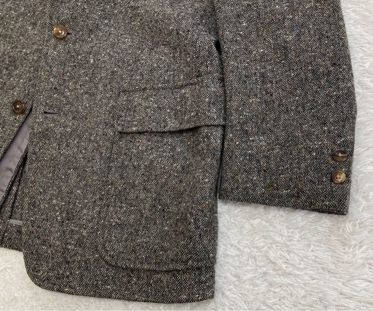 Jプレス「Donegal Tweed」ドネガルツイード カラーネップ ホームスパン ウール 段返り3B ブレザー ジャケット XL位 AB7 メランジ J.PRESS