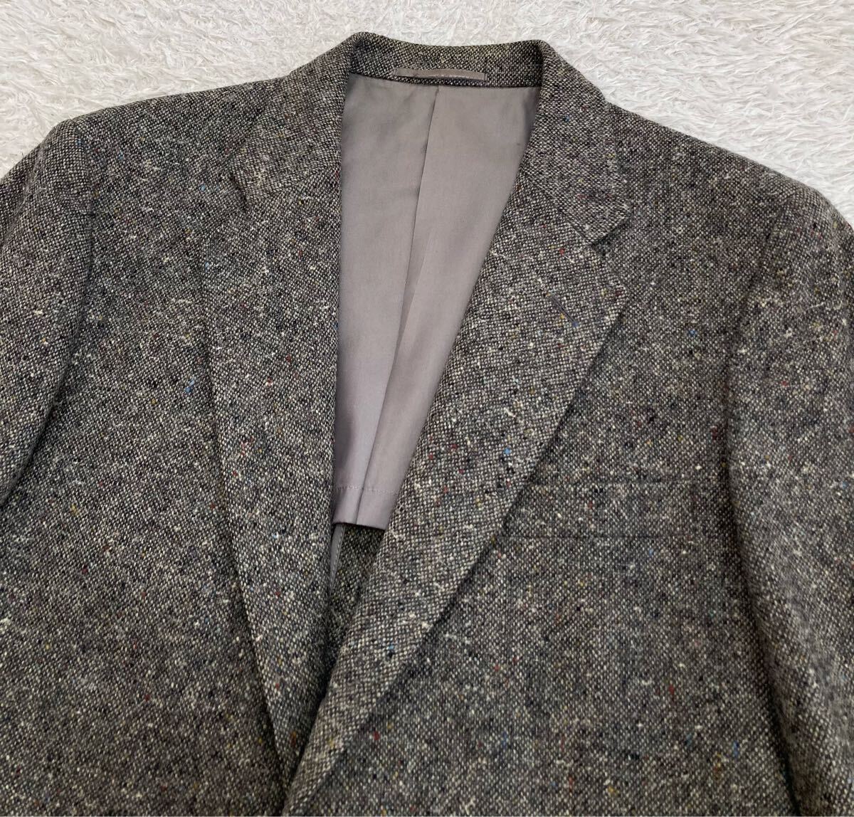 Jプレス「Donegal Tweed」ドネガルツイード カラーネップ ホームスパン ウール 段返り3B ブレザー ジャケット XL位 AB7 メランジ J.PRESS