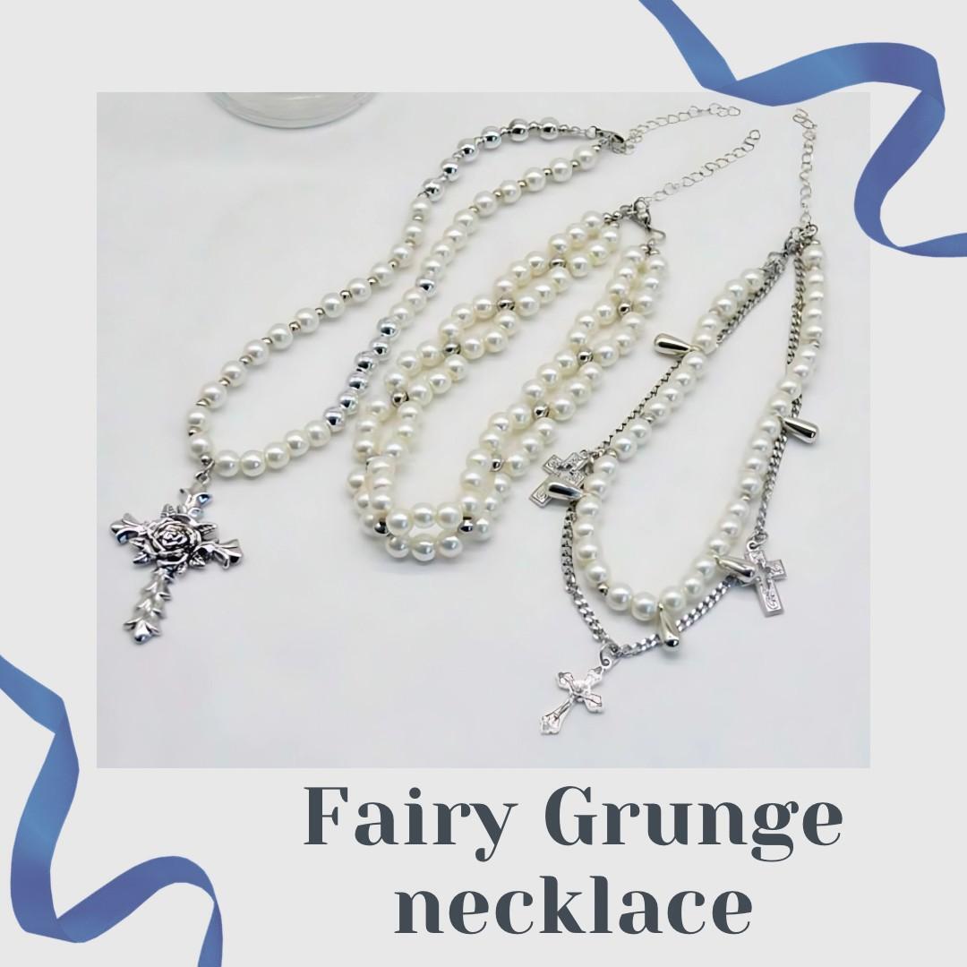 新品 ネックレス フェアリーグランジ y2k シルバー パール 新品 ネックレス フェアリーグランジ y2k シルバー パール