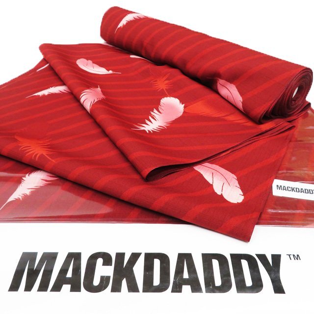 夏物 反物 小紋 浴衣 著物 未仕立て 新古品 セオアルファ カジュアル MACKDADDY 羽模様 茜色 多色 きもの北條 A1173-13