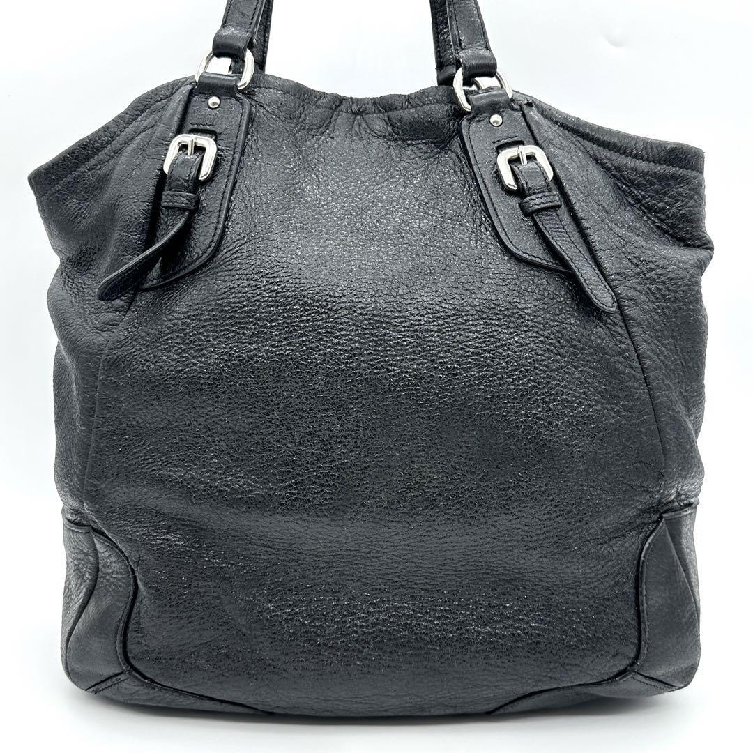 PRADA プラダ トートバッグ シボ レザー ラメ ブラック 黒 大 PRADA プラダ トートバッグ シボ レザー ラメ ブラック 黒 大