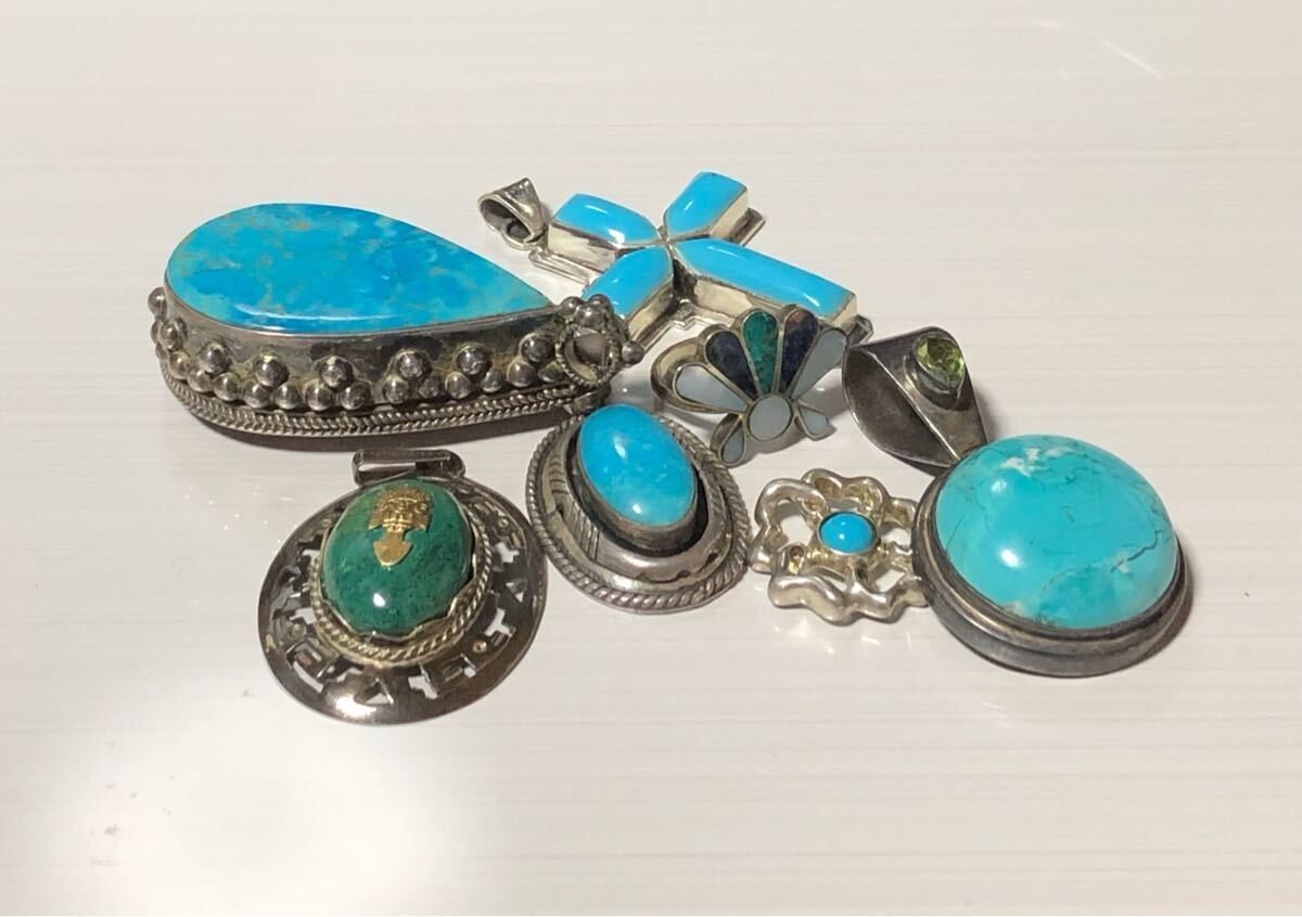 ターコイズ ペリドット SILVE STERLING INDIA925 18K 刻印 ターコイズ ペリドット SILVE STERLING INDIA925 18K 刻印