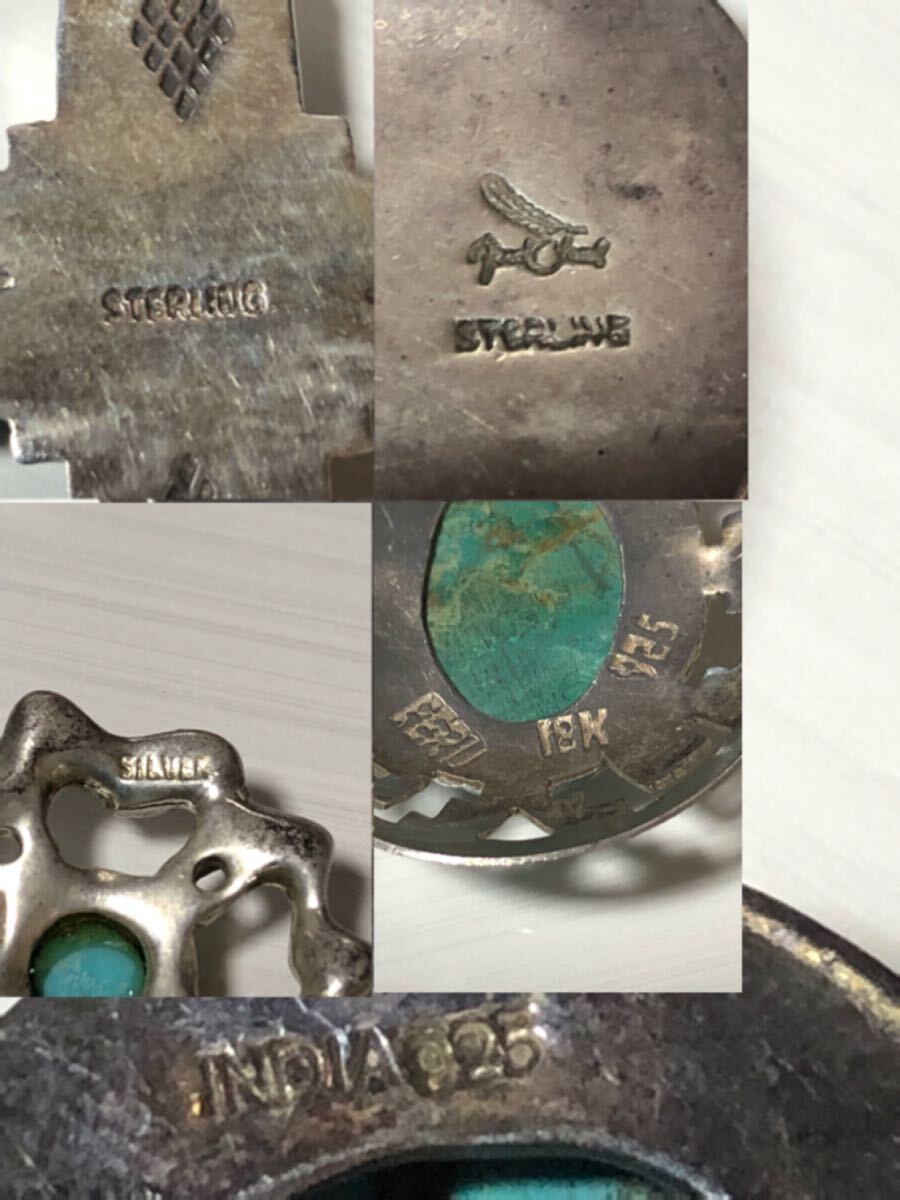 ターコイズ ペリドット SILVE STERLING INDIA925 18K 刻印 ターコイズ ペリドット SILVE STERLING INDIA925 18K 刻印