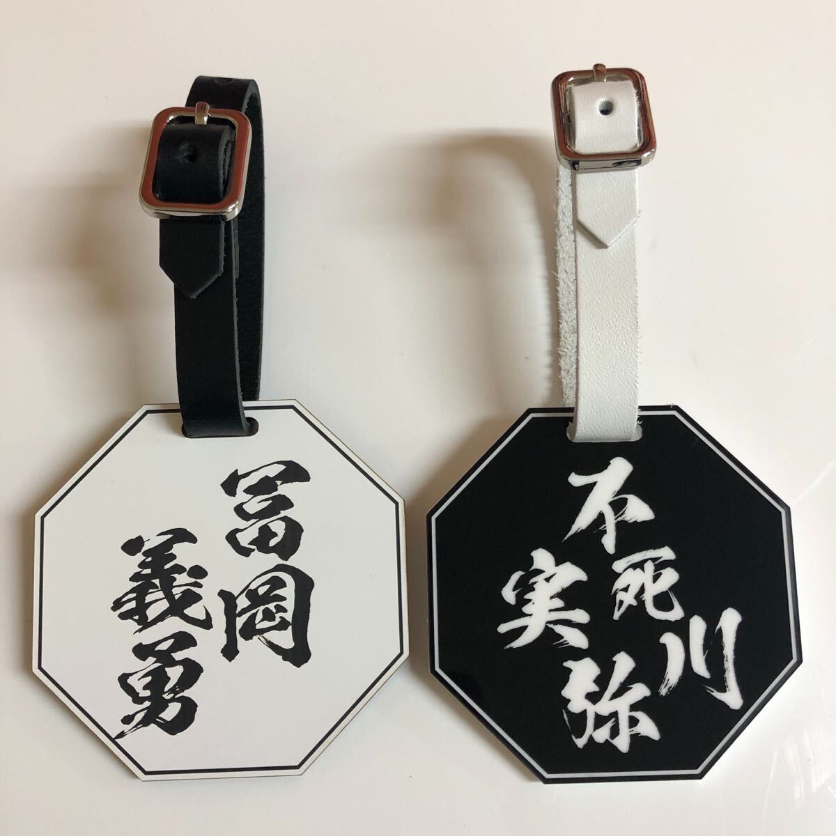 鬼○のネームタグ ゴルフ ネームプレート 本革ベルト付