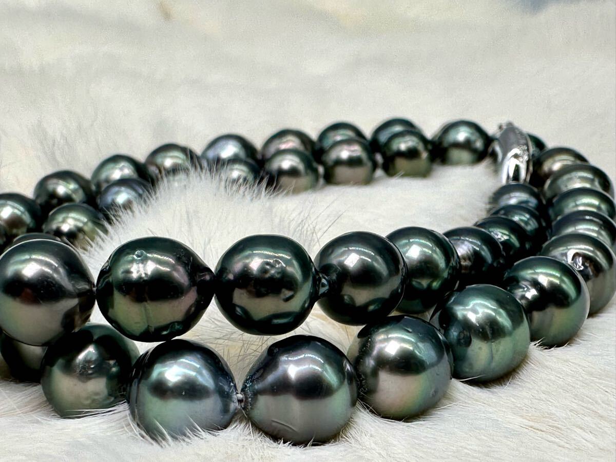 黒蝶真珠 アコヤネックレス 約8mm~11mm 長さ約44cm 重さ約45.9g 黒蝶真珠 アコヤネックレス 約8mm~11mm 長さ約44cm 重さ約45.9g