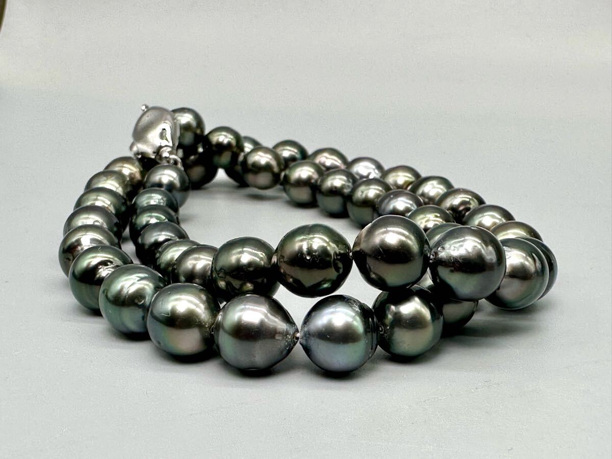 黒蝶真珠 アコヤネックレス 約8mm~11mm 長さ約44cm 重さ約45.9g 黒蝶真珠 アコヤネックレス 約8mm~11mm 長さ約44cm 重さ約45.9g