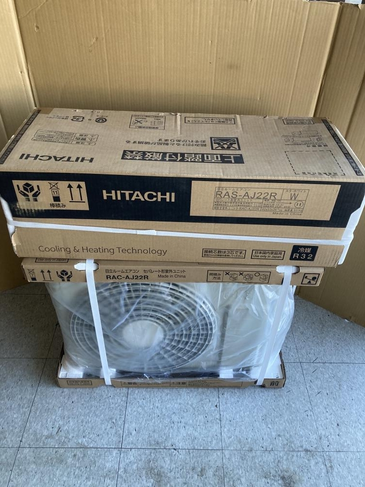 024▼未使用品?店頭(座間店)引取限定商品▼日立 6畳用ルームエアコン白くまくん RAS-AJ22R
