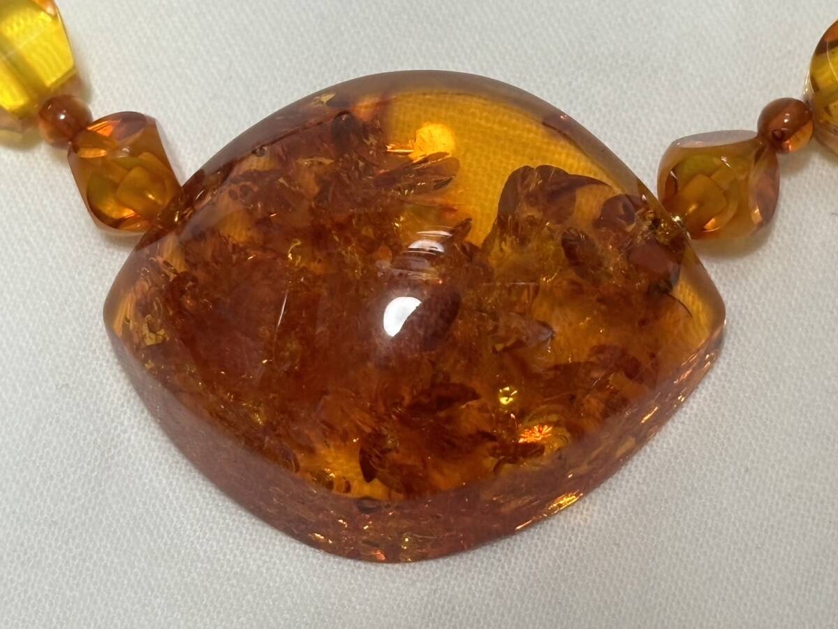 ☆未使用 天然琥珀高級品 Amberアンバー ネックレス