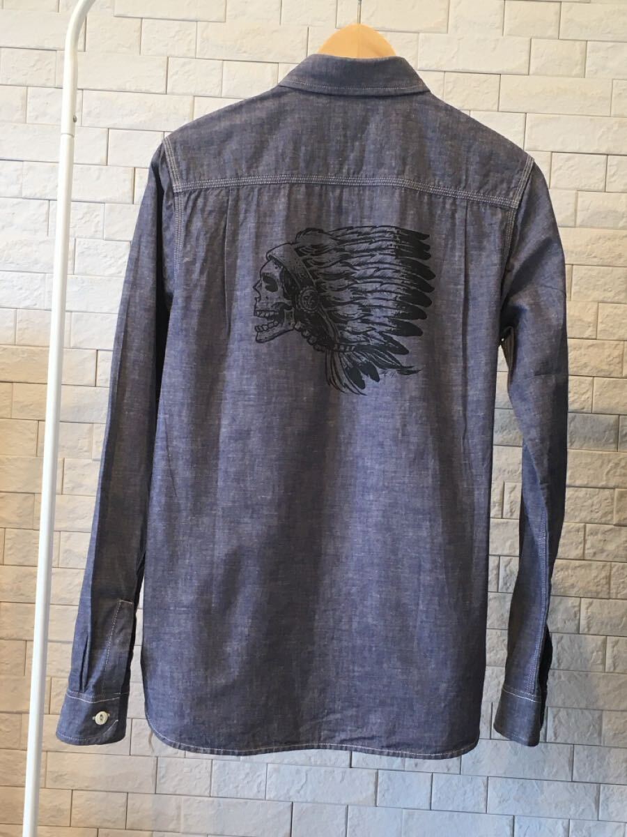 BANKROBBER シャンブレーシャツ 15サイズ バックプリント MADE IN JAPAN バンクロバー バンクローバー ワークシャツ 日本制 