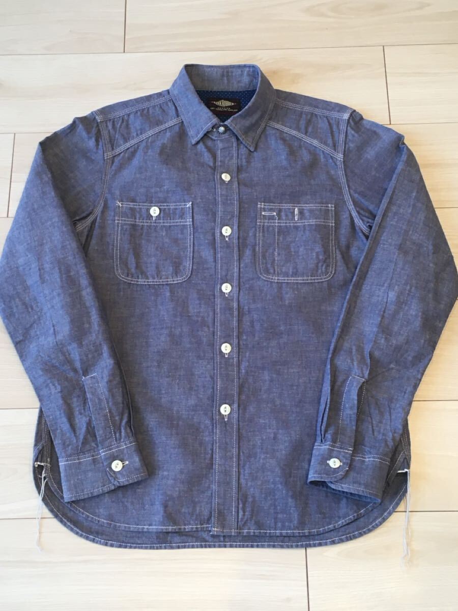 BANKROBBER シャンブレーシャツ 15サイズ バックプリント MADE IN JAPAN バンクロバー バンクローバー ワークシャツ 日本制 