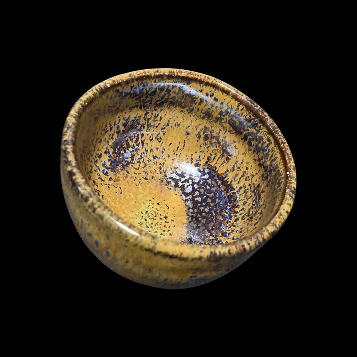 木村盛康 耀黄天目 ぐい呑み 盃 共箱 栞付き 酒器 陶磁器 骨董 木村盛康 耀黄天目 ぐい呑み 盃 共箱 栞付き 酒器 陶磁器 骨董