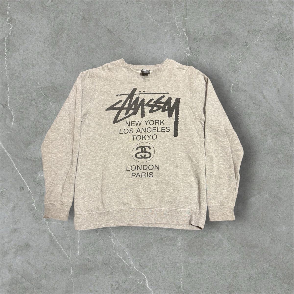 オススメ stussy 裏起毛スウェットトレーナー グレー サイズS オススメ stussy 裏起毛スウェットトレーナー グレー サイズS