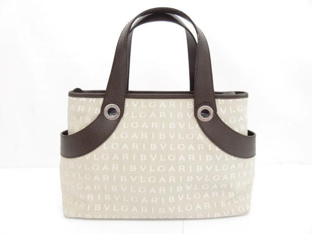 良品 ブルガリ BVLGARI ロゴマニア キャンバス レザー 総柄 良品 ブルガリ BVLGARI ロゴマニア キャンバス レザー 総柄