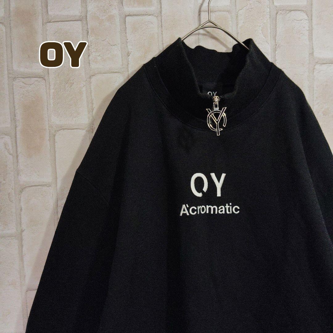 オーワイ OY スウェット トレーナー ハーフジップ 黒 刺繍 オーワイ OY スウェット トレーナー ハーフジップ 黒 刺繍