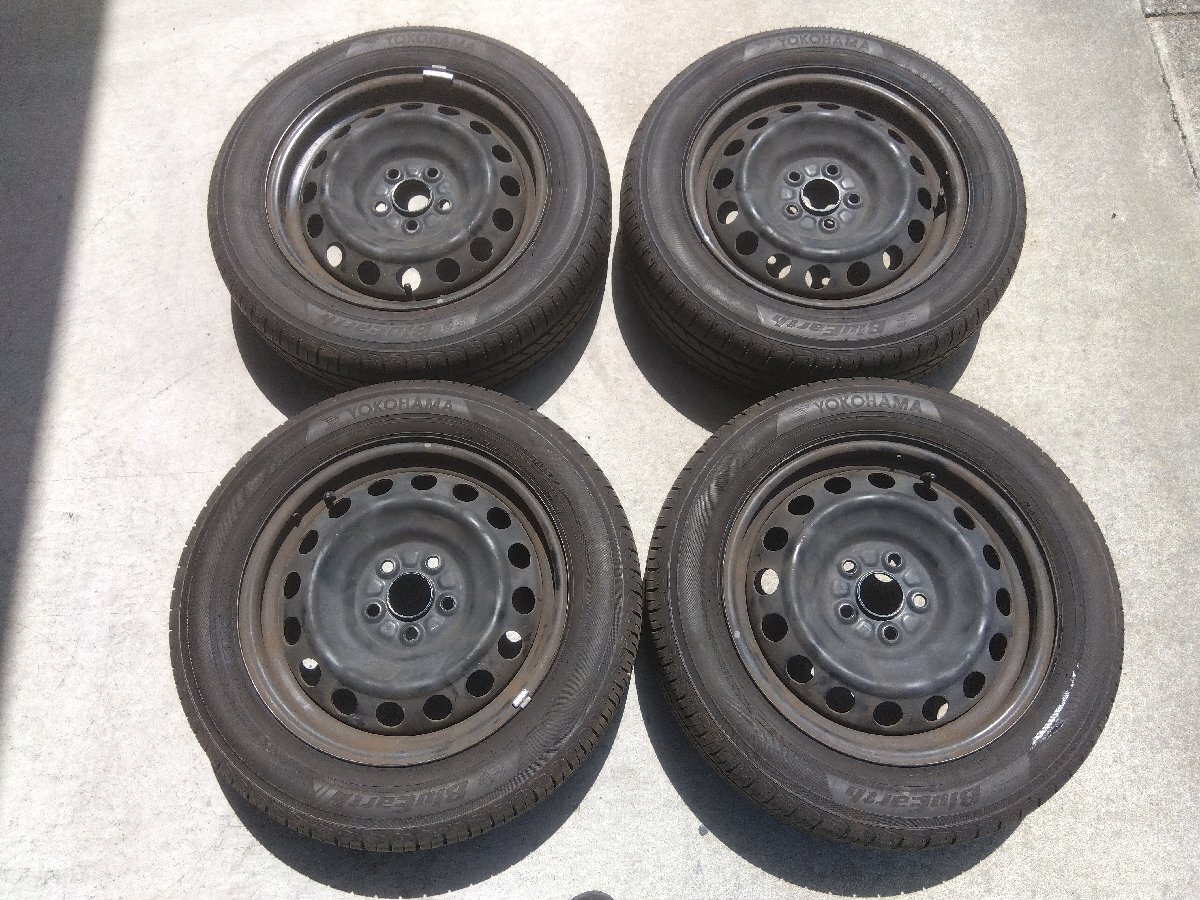 m管理77859-1夏 H31 シエンタ NSP172】★トヨタ純正 15インチ スチール ホイール キャップ ナット付き ★2024年制 タイヤ付