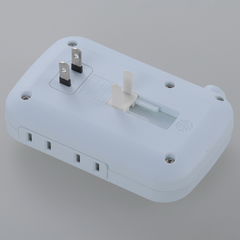 電源タップ コードなし ブレーカー付 4個口 LED個別スイッチ 白 ホワイト_HS-A1759W 00-1759 OHM オーム電機_画像3