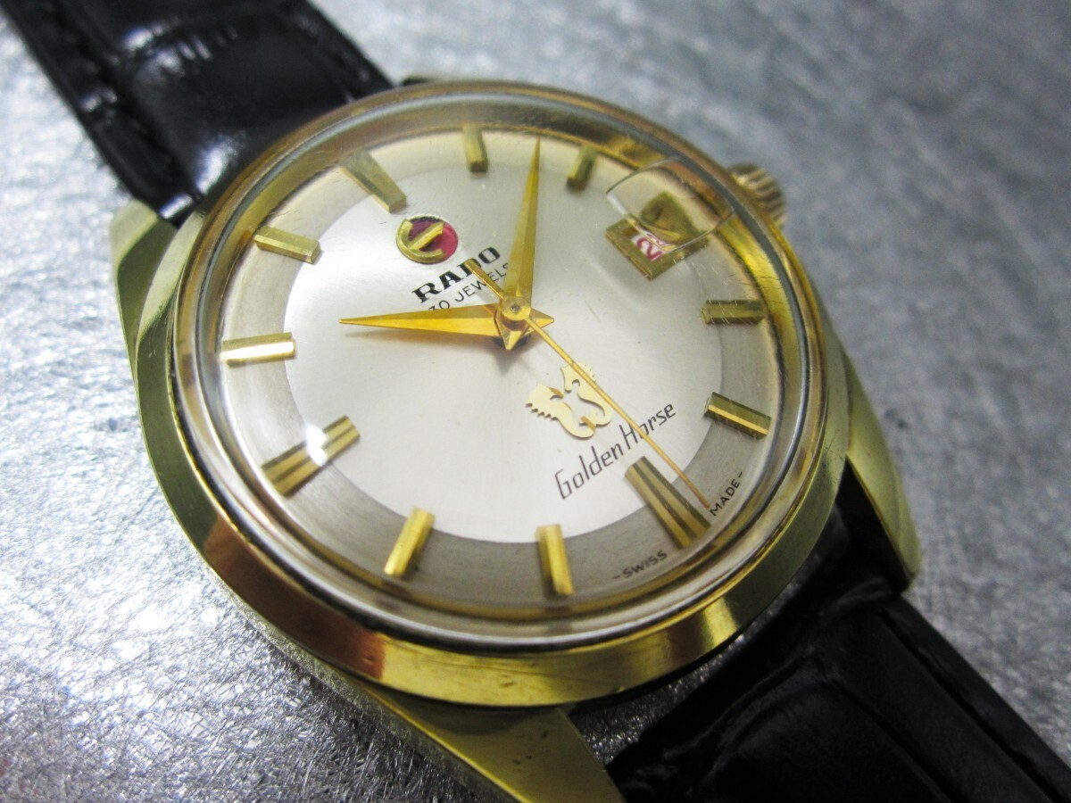 美品 RADO ラドー ゴールデンホース シルバー文字盤 自動巻き 美品 RADO ラドー ゴールデンホース シルバー文字盤 自動巻き