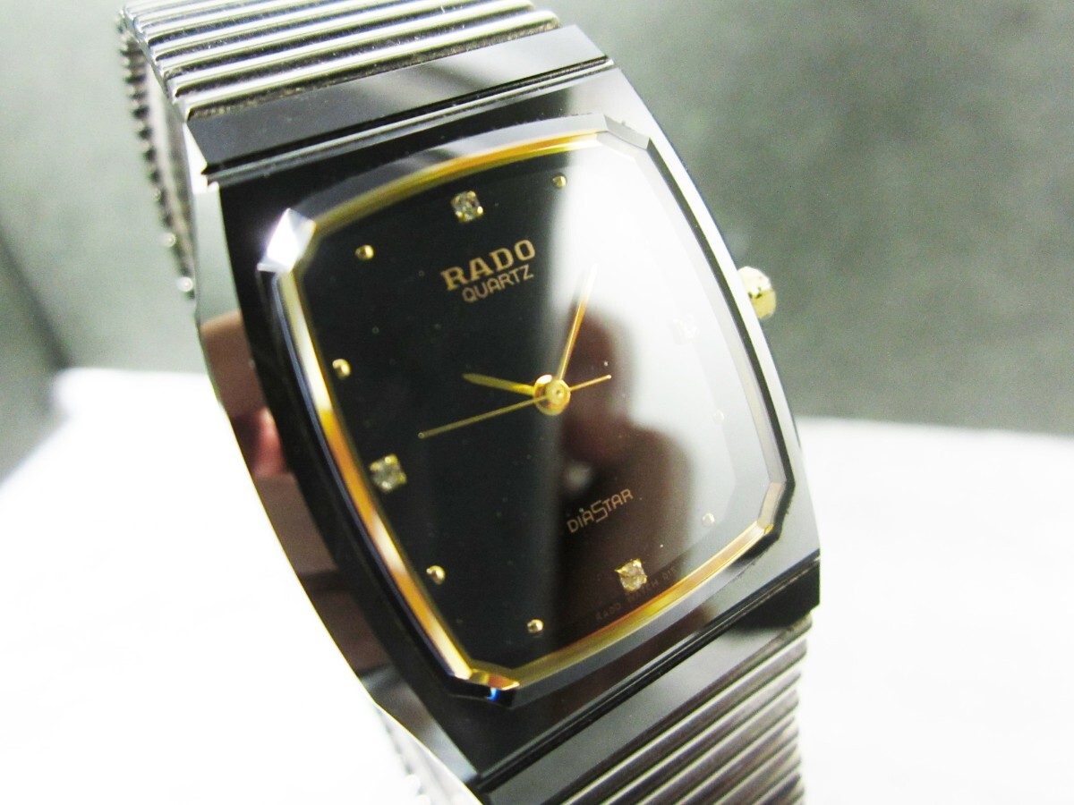 美品 ガラス無傷 ラドー RADO ダイヤスター 4Pダイヤ 黒文字盤 美品 ガラス無傷 ラドー RADO ダイヤスター 4Pダイヤ 黒文字盤