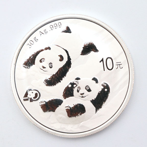 純銀 中国 パンダ銀貨 10元 4枚セット 2022 30g 透明ケース 【yy 純銀 中国 パンダ銀貨 10元 4枚セット 2022 30g 透明ケース 【yy