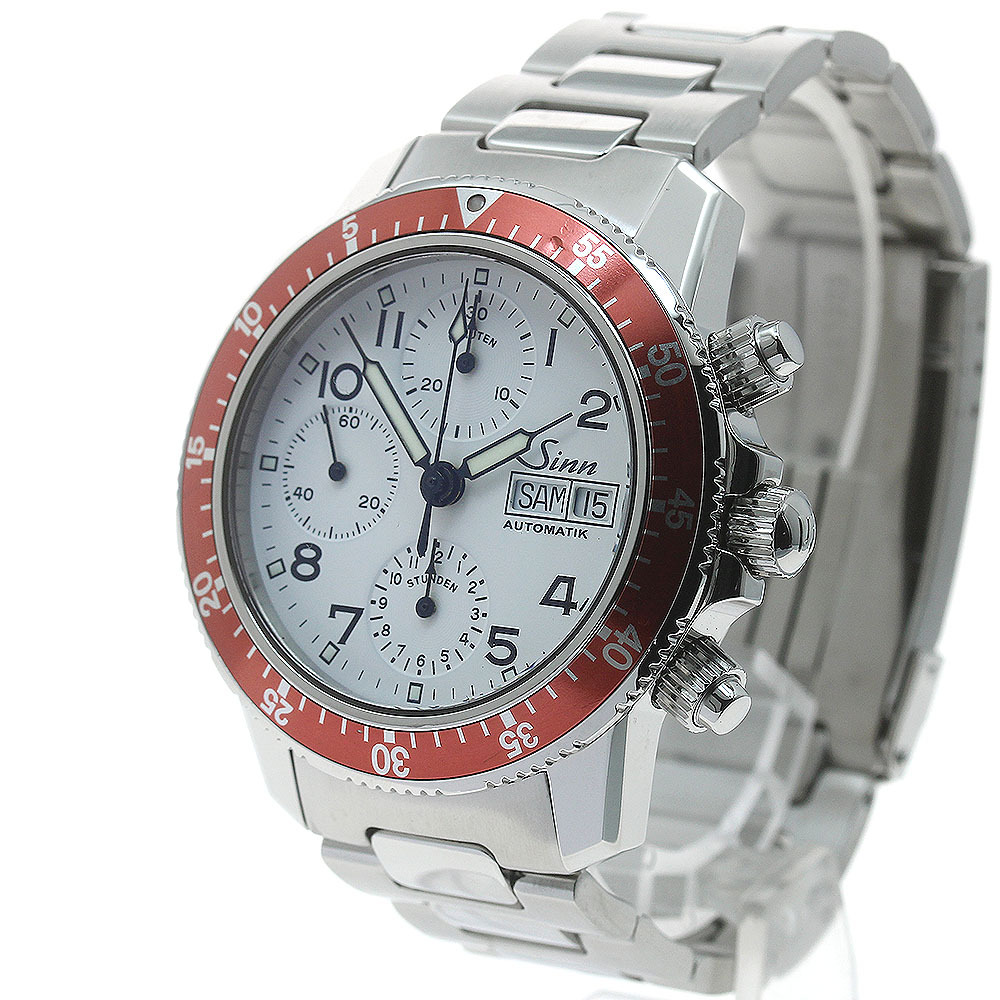 ジン Sinn 103.B.SA.WH.R クロノグラフ デイデイト 自動巻き メンズ 良品 _872464