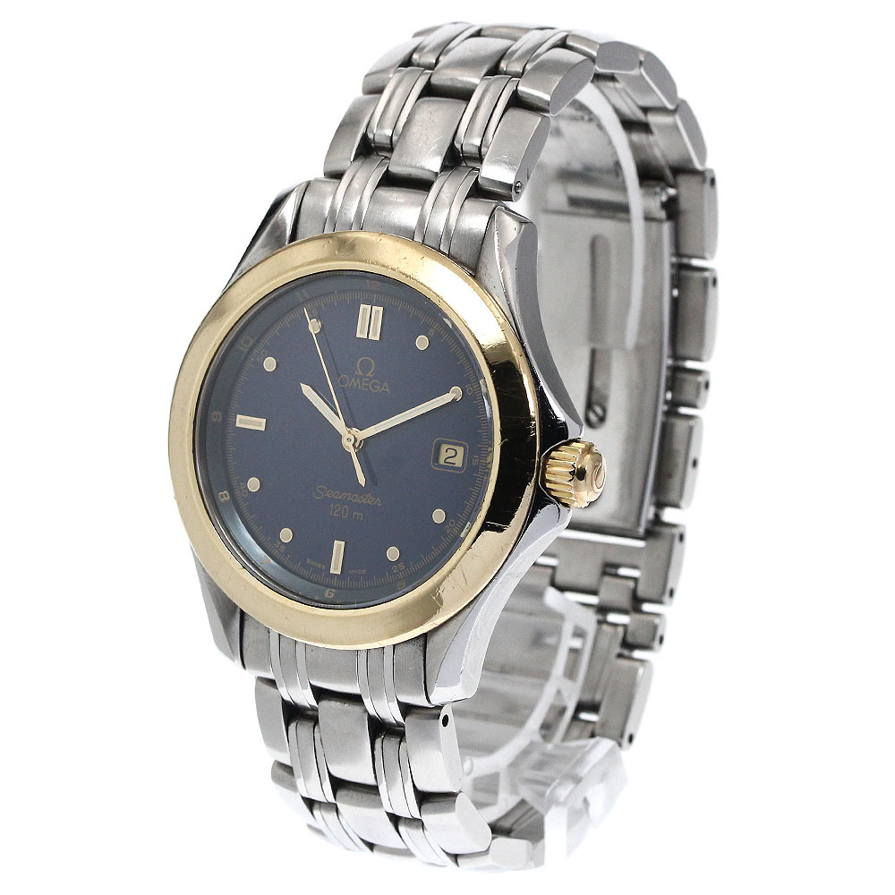 オメガ OMEGA 2411.80 シーマスター120 YGベゼル デイト クォーツ メンズ _878728