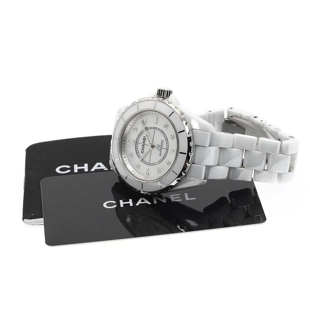 訳あり シャネル CHANEL H2423 J12 白セラミック 8Pダイヤ 自動(dòng)巻き メンズ 保証書付き_881908