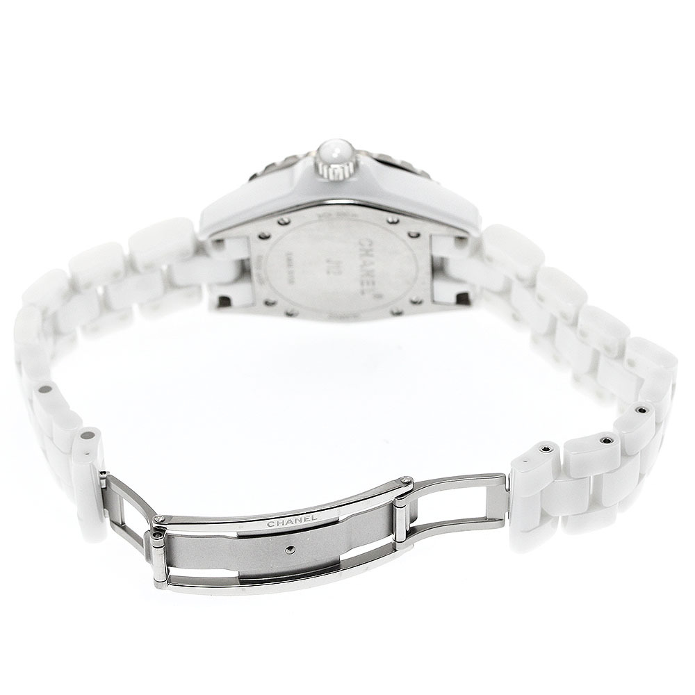 シャネル CHANEL H2422 J12 33ｍｍ 白セラミック 8Pダイヤ クォーツ レディース 保証書付き_882759