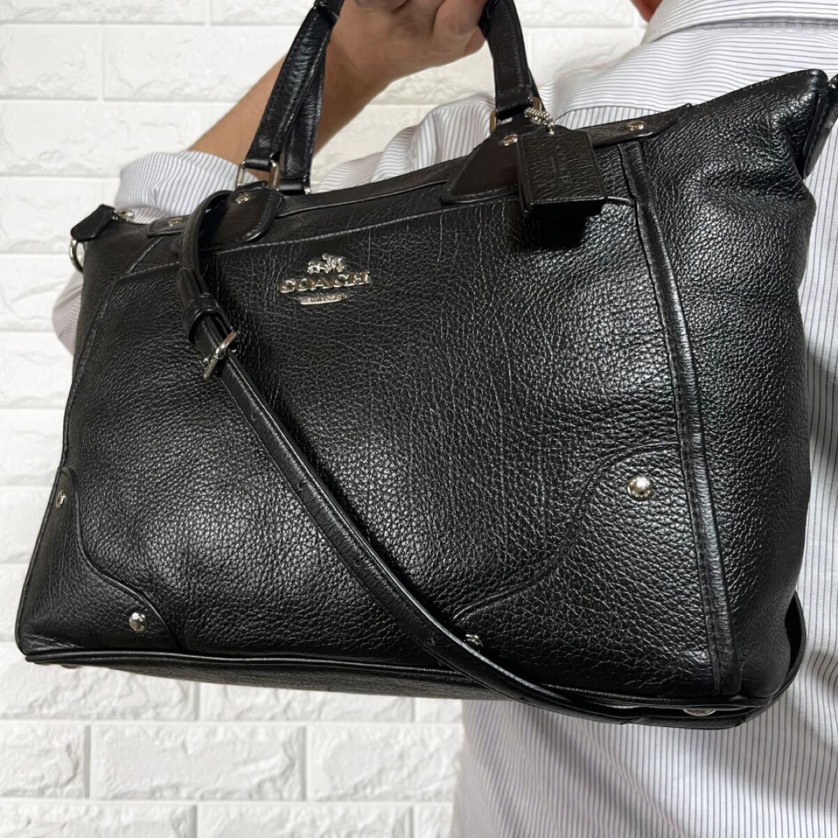 美品/A4収納◎ コーチ COACH メンズ ビジネス 2way トートバッグ 美品/A4収納◎ コーチ COACH メンズ ビジネス 2way トートバッグ
