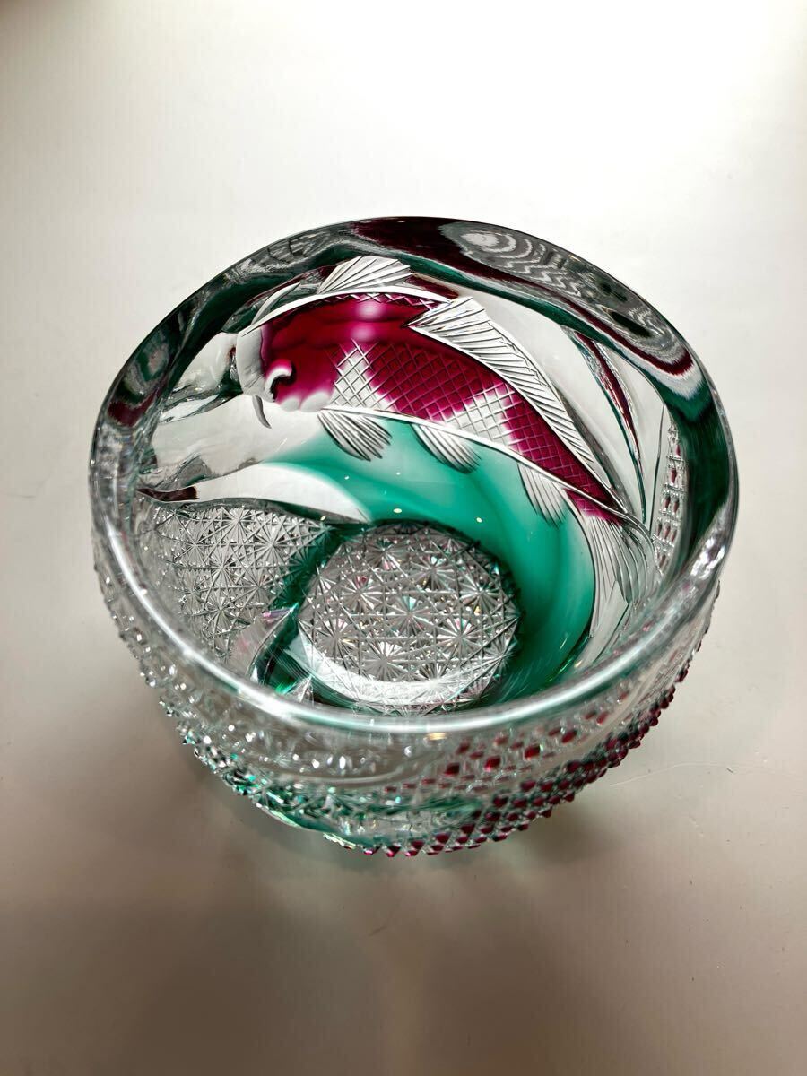 江戸切子 但野英芳作 『錦鯉』 酒器ぐい呑 伝統工芸 ガラス工芸 江戸切子 但野英芳作 『錦鯉』 酒器ぐい呑 伝統工芸 ガラス工芸