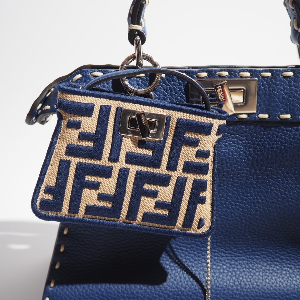 P5323P　▼FENDI フェンディ▼ 21AW ピーカブー アイシーユー スモール / ナノピーカブー / ストラップユー セット ネイビー バッグ rb mks