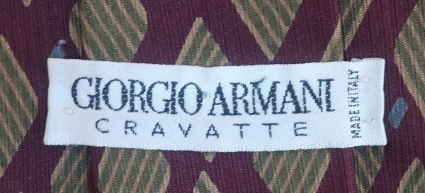 6-6038A/ジョルジオアルマーニ 総柄シルクネクタイ イタリア制 GIORGIO ARMANI 送料200円