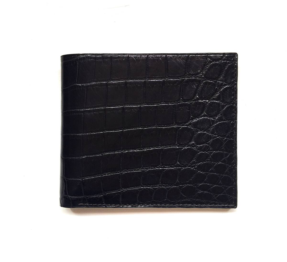 新品 ファーロ FARO 財(cái)布 2つ折り 札入れ 小銭入れなし クロコ クロコダイル 本革 BLACK 黒 ブラック 日本制 正規(guī)品 定価15.4萬(wàn) 2