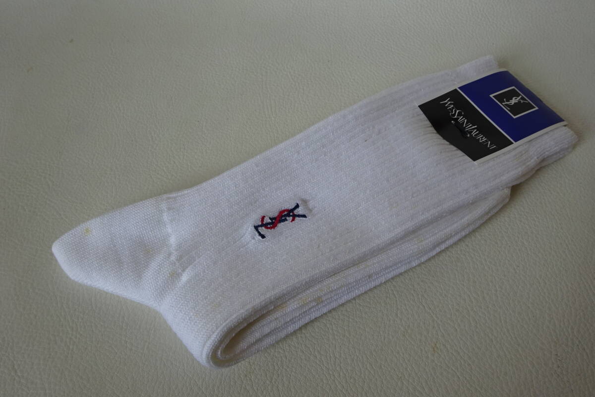 Yves Saint Laurent イヴ?サンローラン☆メンズ用ソックス 紳士用靴下☆ブランドロゴ入り☆計(jì)3足セット☆未使用?自宅保管品