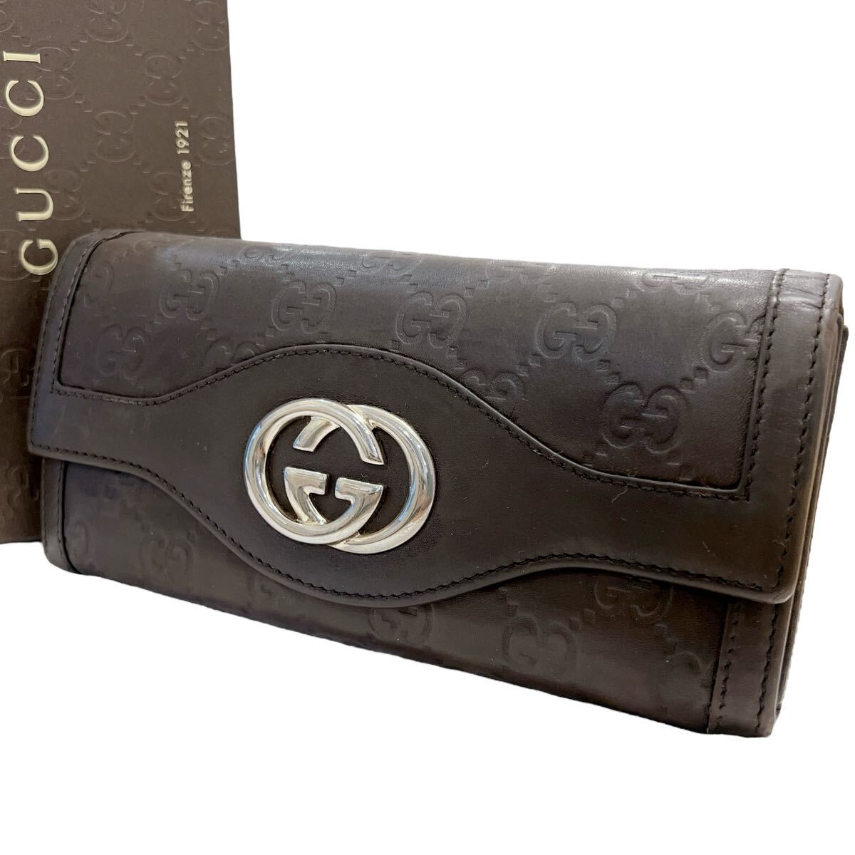 グッチ GUCCI 長財布 折り財布 シマ インターロッキング GG柄 グッチ GUCCI 長財布 折り財布 シマ インターロッキング GG柄