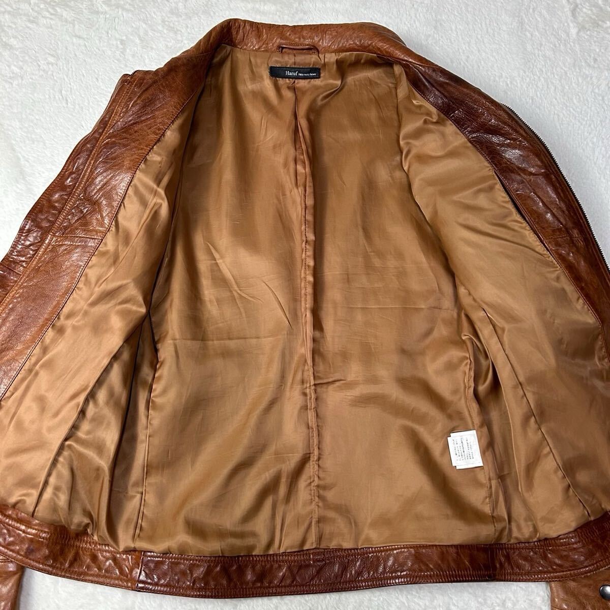 Lサイズ【キャメル ラムレザー 】ハルフ Haruf ライダース Lサイズ【キャメル ラムレザー 】ハルフ Haruf ライダース