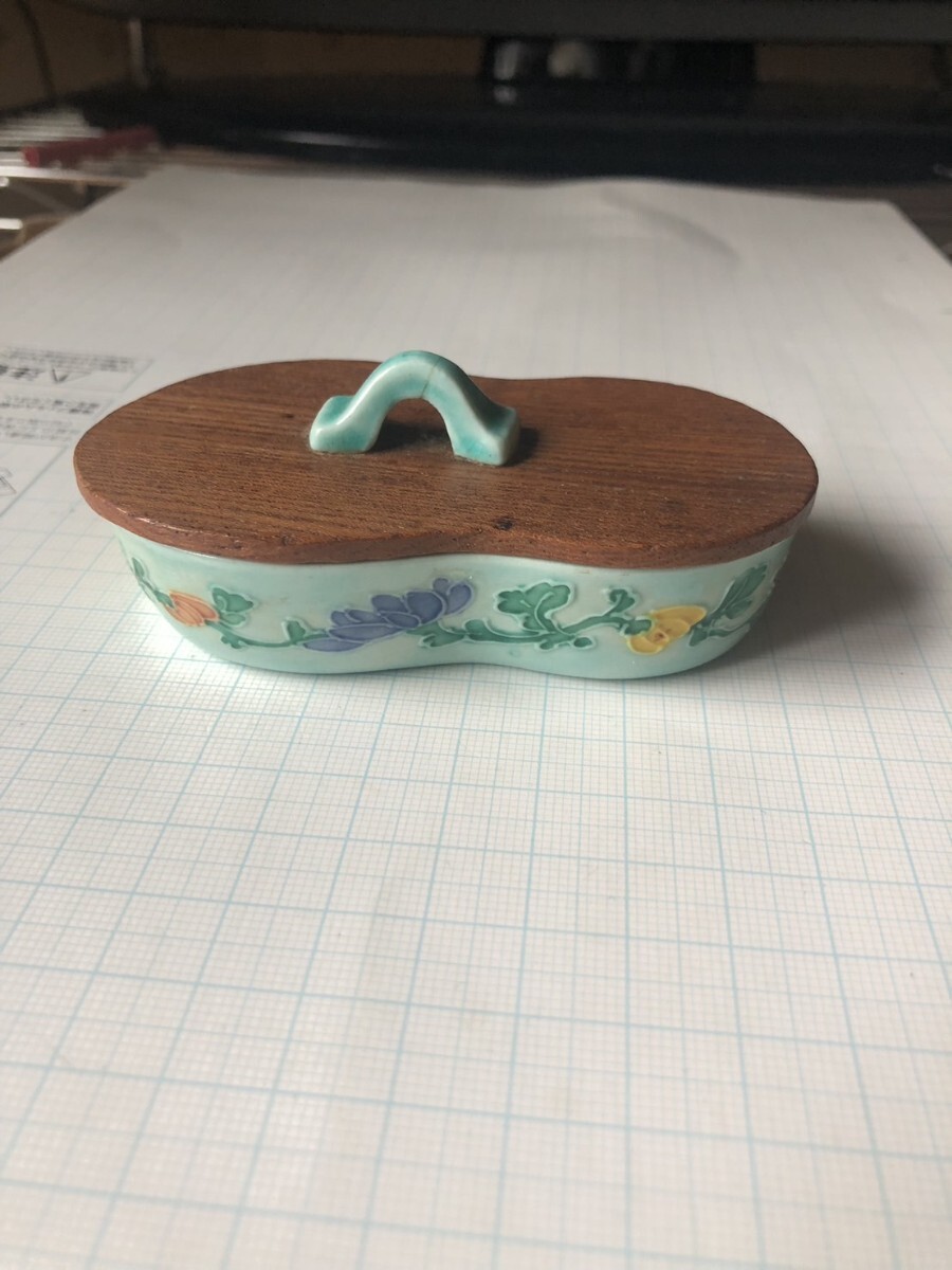 коготь . ветка inserting драгоценнный камень inserting драгоценнный камень коробка керамика Showa подлинная вещь художественное изделие