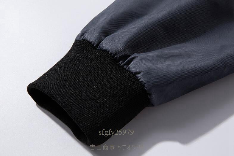 A6725新品春夏フライトジャケット メンズスタジャン 両面着 ワッペン 紳士 野球服ゆったり ブルゾン アウトドア アメカジ 黒 M~3XL_画像10