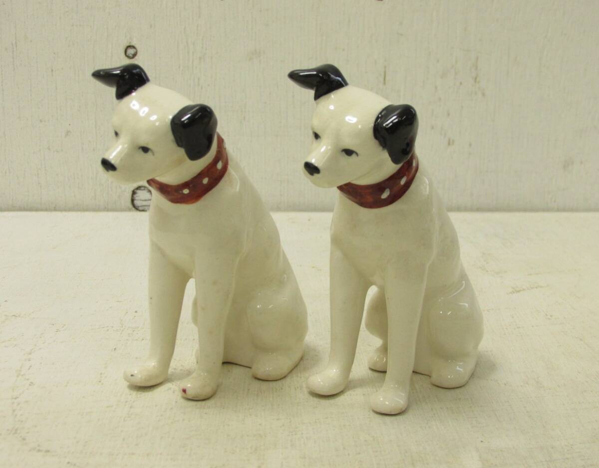 キ「昭和レトロ Victor ビクター犬 ニッパーくん 2点セット 陶器 キ「昭和レトロ Victor ビクター犬 ニッパーくん 2点セット 陶器