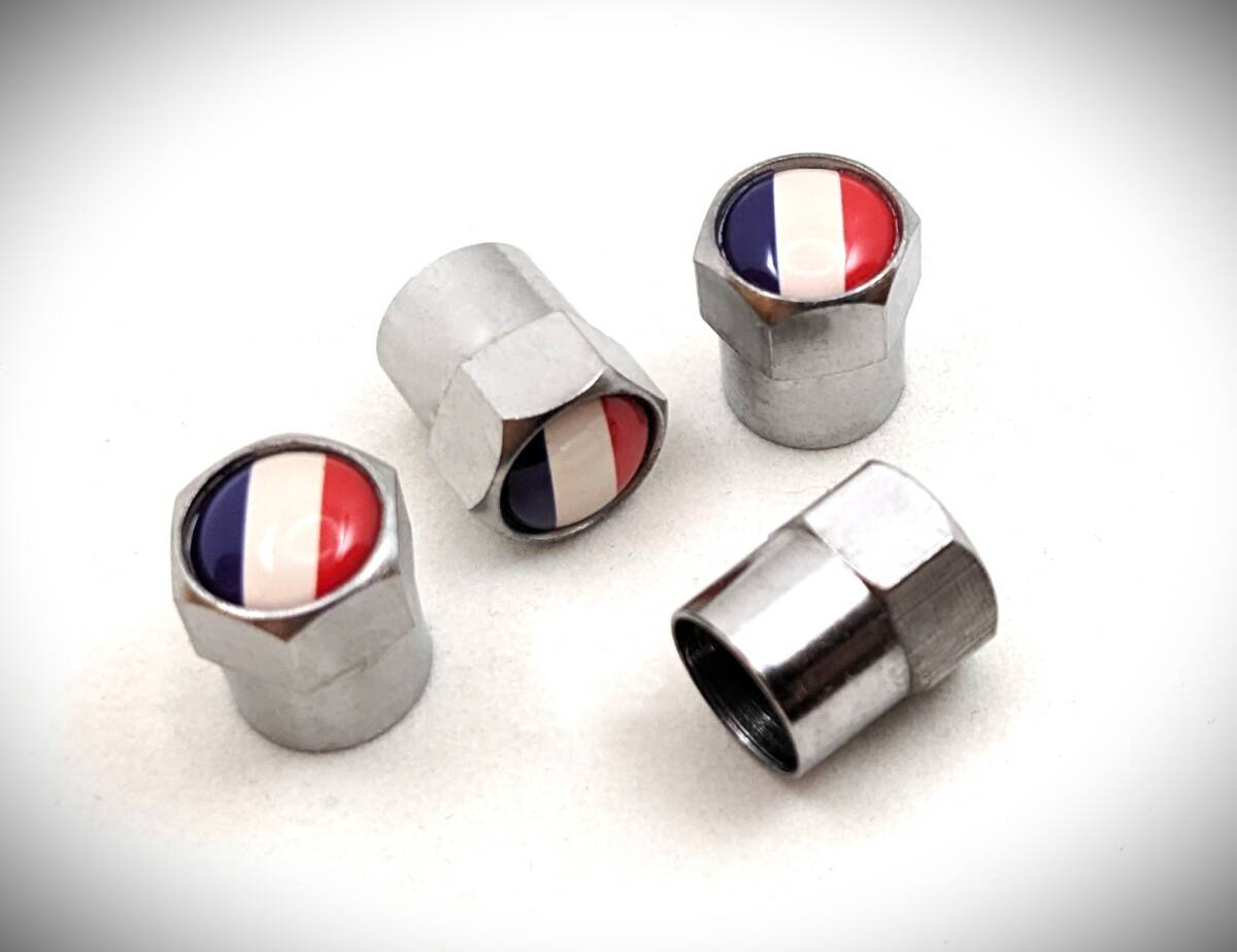 フランス國旗 銀 タイヤエアバルブキャップ シトロエン c3 c4 ds3 ds4 ds5 カクタス ピカソ ベルランゴ エアロクロス 
