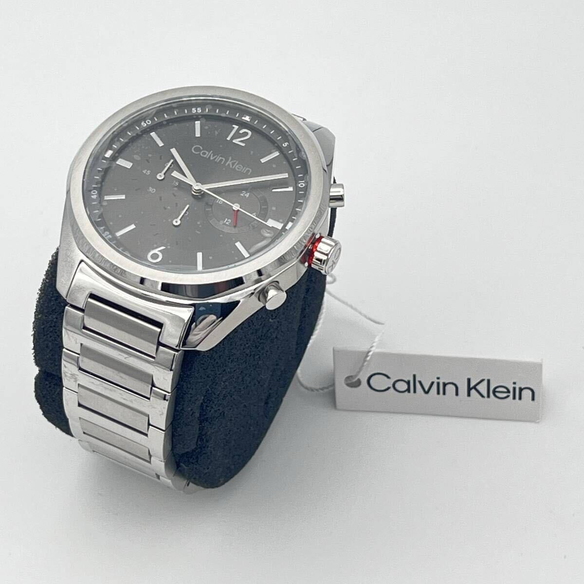 【未使用】Calvin Klein カルバンクライン Force フォース 25200264 CK.45.1.14.0208 シルバー グレー ガンメタル クロノグラフ 時計_画像2