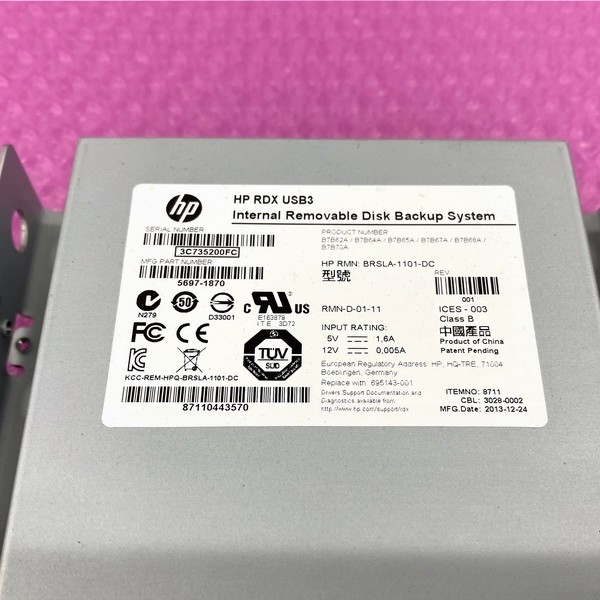 @XE338 鯖祭り 秋葉原萬世鯖本舗 HPE ProLiant 5インチベイ內(nèi)蔵用 RDX USB3ドライブ 正常動作品 P/N:695143-001