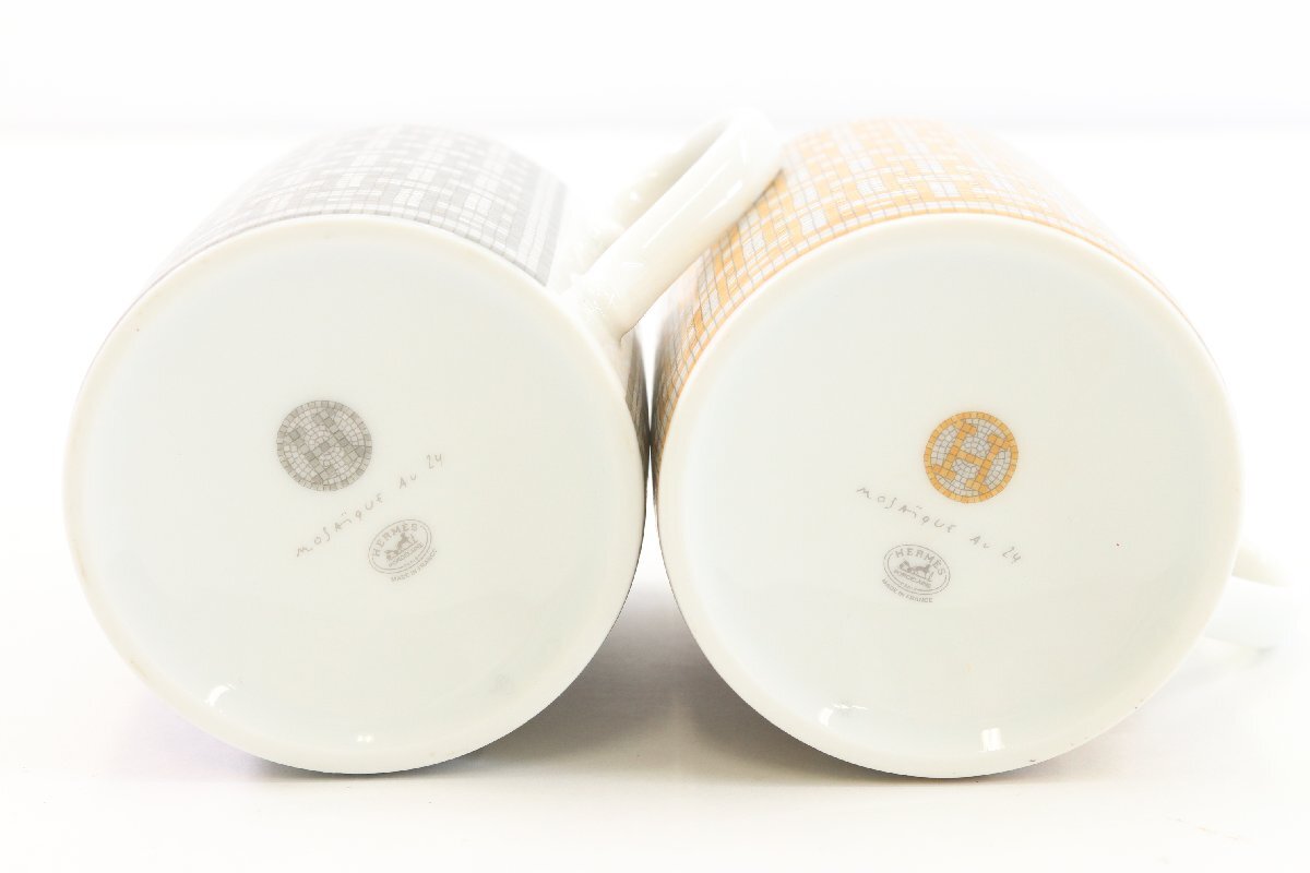 2点】HERMES エルメス マグカップ モザイク24 コップ 食器 陶器 2点】HERMES エルメス マグカップ モザイク24 コップ 食器 陶器