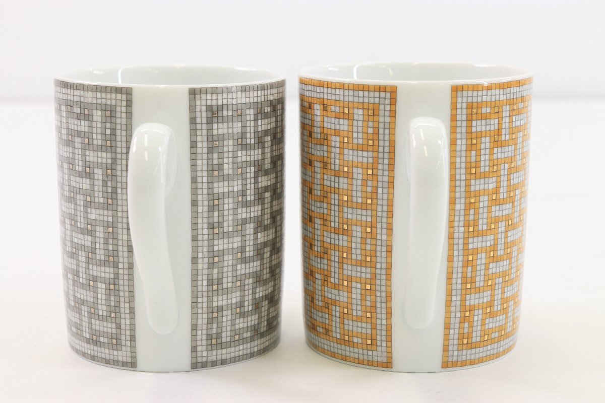 2点】HERMES エルメス マグカップ モザイク24 コップ 食器 陶器 2点】HERMES エルメス マグカップ モザイク24 コップ 食器 陶器