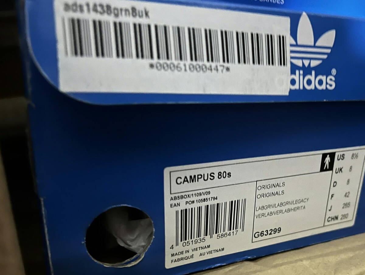  новый товар неиспользуемый товар ADIDAS оригиналы CAMPUS 80s campus 80s G63299 26.5cm